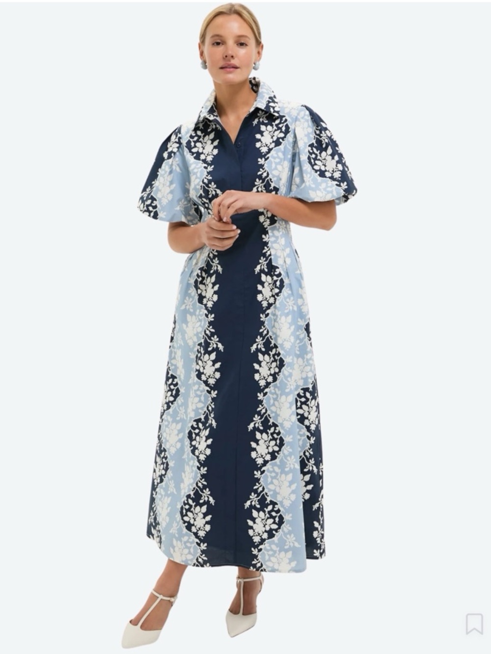 Tuckernuck Delaney Cotton Maxi Dress In Blue Fog Size Small